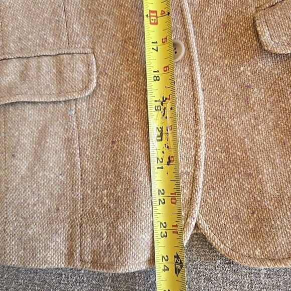 Vintage Pendleton Wool Tweed Blazer Size 12 90s Career Preppy Tan - Picture 8 of 8